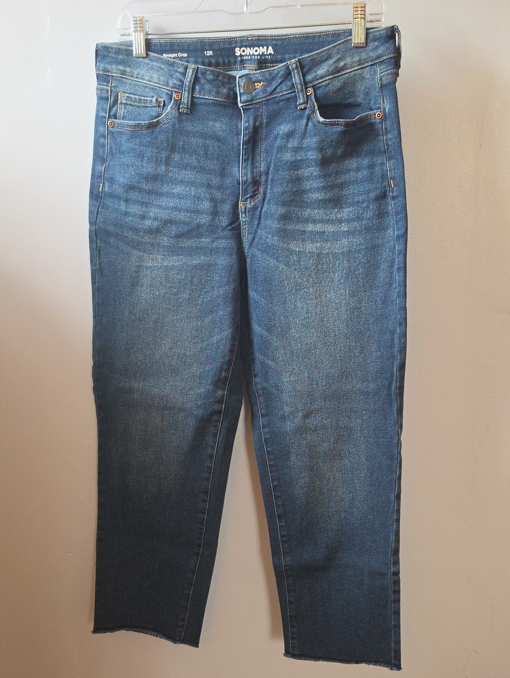 Sonoma Dark Wash Cropped Straight Leg